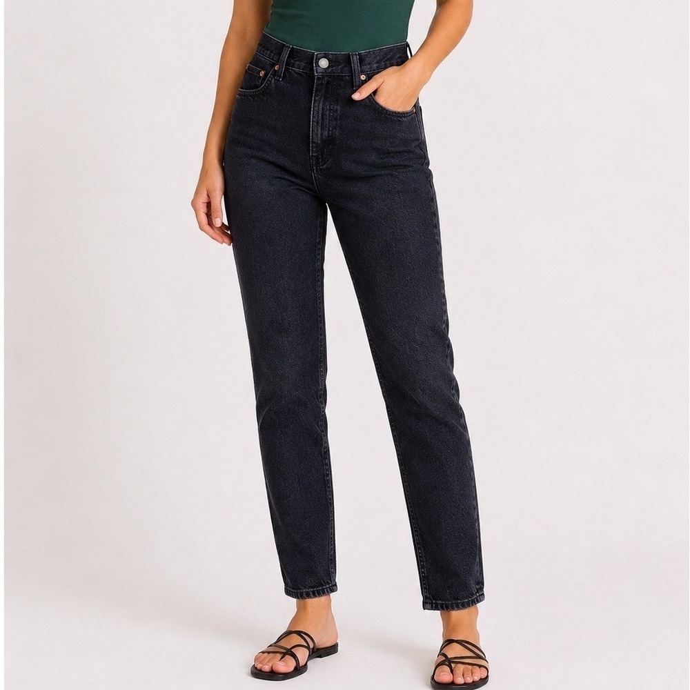 Denim Forum Aritiza The BF High Rise Loose 28L Jeans Black Organic Cotton 24
